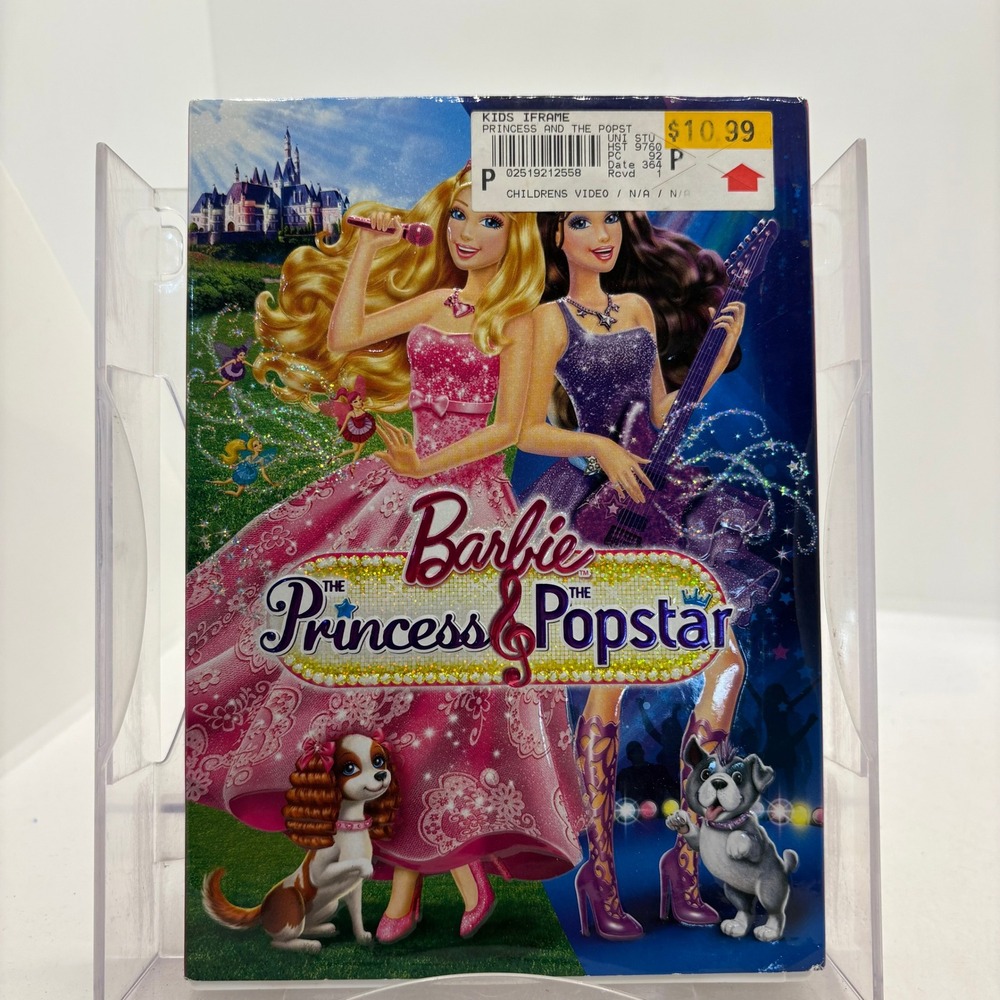 Barbie The Princess and The Popstar DVD 2012 Musical Movie with Slipcover